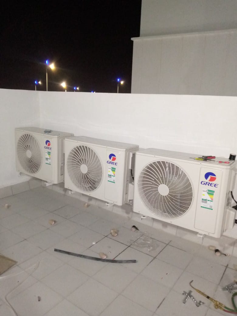 تركيب صف وحدات خارجية جري بالليل